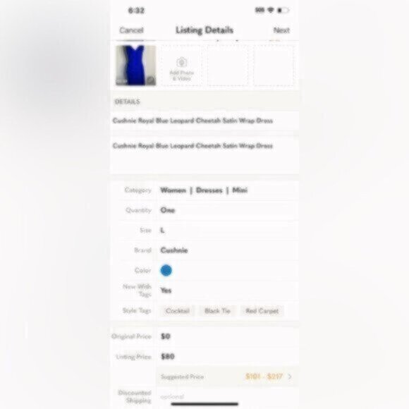 NWT Cushnie Royal Blue Leopard Cheetah Satin Wrap Dress - Picture 12 of 13